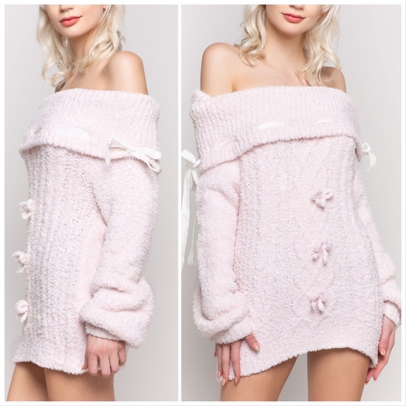 Dreamy Powder Pink Berber Fleece Sweater - Picture 4 of 10